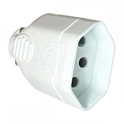 Imagem de Pino Femea Ilumi 2 Polos+Terra 20A. Branco Prensa Cabo - 1442Pct ./ Kit Com 10 Peças