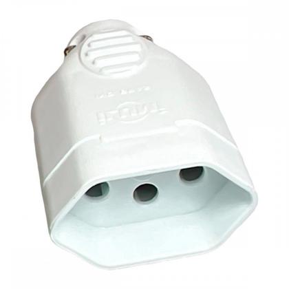 Imagem de Pino Femea Ilumi 2 Polos+Terra 20A. Branco Prensa Cabo - 1442Pct ./ Kit Com 10 Peças