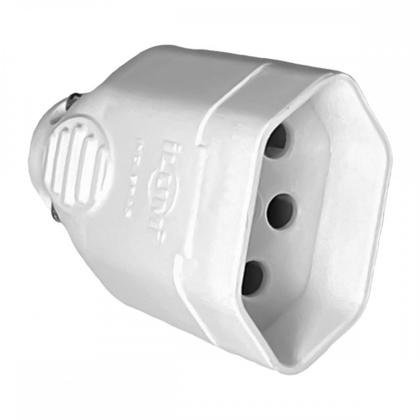 Imagem de Pino Femea Ilumi 2 Polos+Terra 20A. Cinza Prensa Cabo - 1422Pct ./ Kit Com 10 Peças