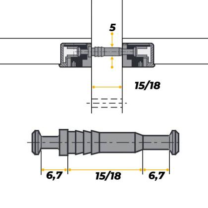 Imagem de Pino Haste Dupla Para Dispositivo Vb 19 Du 867 Bigfer