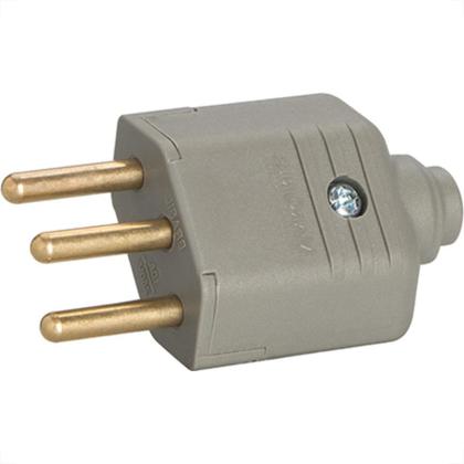 Imagem de Pino Macho Margirus 2P+T 10A Cinza - Kit C/10 Unidades