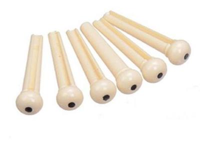 Imagem de Pino Plástico Bolinha branca para Violão Kit com 6 Unid Nfe