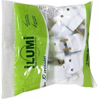 Imagem de Pino Prensa Cabo Ilumi 2 Polos 10A Branco 14240Pct - Kit C/10