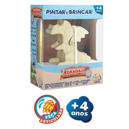 Imagem de Pintar e Brincar Dragão Madeira Acrilex