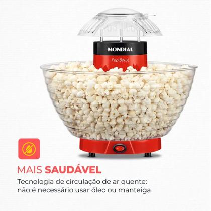 Imagem de Pipoqueira elétrica 1.200W vermelha Pop Bowl PP-05 (110V)