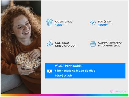 Imagem de Pipoqueira Elétrica Mondial Pop Flix PP-04 - 100g de Pipoca