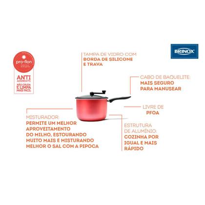 Imagem de Pipoqueira em Alumínio com 20x14,5 cm Pic Poc - Brinox