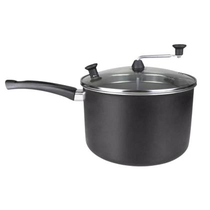 Imagem de Pipoqueira Panela Antiaderente com tampa de vidro Grande e Super Resistente na Cor Vermelha e Preta