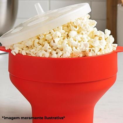 Imagem de Pipoqueira Para Micro-ondas de Silicone Retrátil Com Tampa Balde de Pipoca Fácil Uny Home