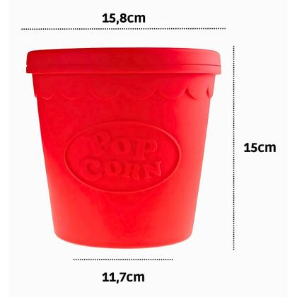 Imagem de Pipoqueira Silicone Balde Pipoca Pote Para Micro-ondas