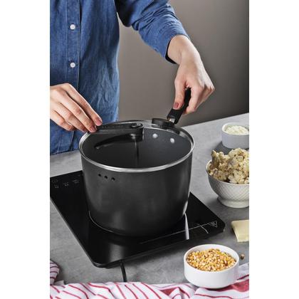 Imagem de Pipoqueira Tramontina Mônaco Induction em Alumínio com Revestimento Interno e Externo Antiaderente Starflon Premium Preto 22 cm 5,4 L