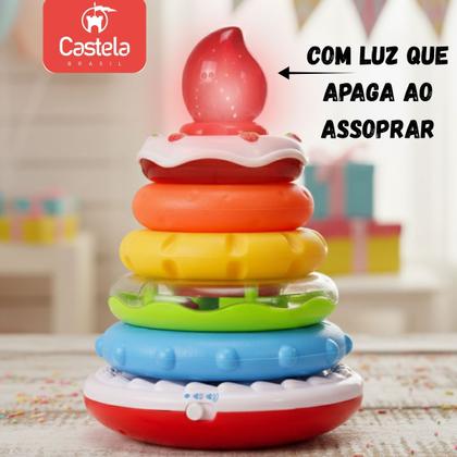 Imagem de Pirâmide de Argolas com Luz e Som Diversão Educativa para Bebês - Castela