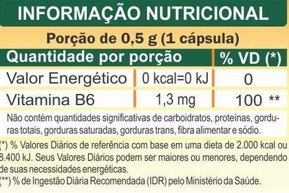 Imagem de Piridoxina - Vitamina B6 500mg 60 cáps - Unilife