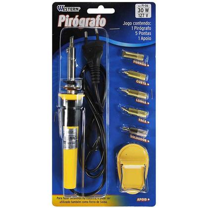Imagem de Pirógrafo 30W 110V Com 5 Pontas E Apoio Pi 06 Western