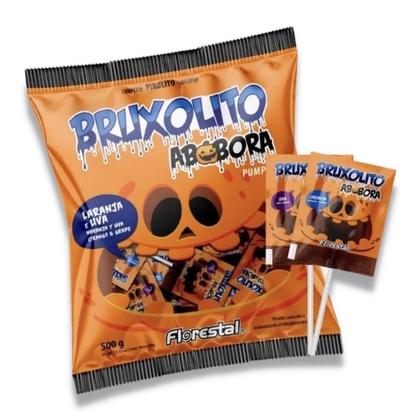 Imagem de Pirulito Bruxolito Abóbora Tatuagem Língua Pacote C/50unid - 500g