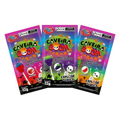 Imagem de Pirulito caveira boom c/15