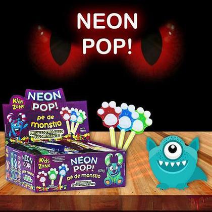 Imagem de Pirulito Kids Neon Pop Pé De Monstro Com Cabo Fluorescente