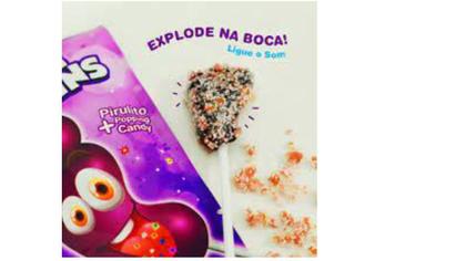 Imagem de Pirulito Lolli Popkins Pézinho Cristais Explosivos Cx C/15