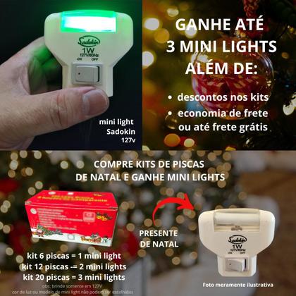 Imagem de Pisca 100 leds 8 funções branco frio 10mts fio transparente