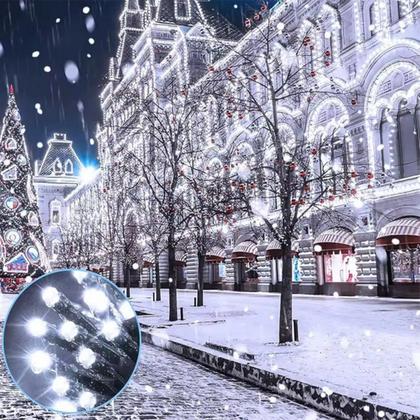 Imagem de Pisca Cordão Externo Solar Natal 500 Lâmpadas LED Branco 50m
