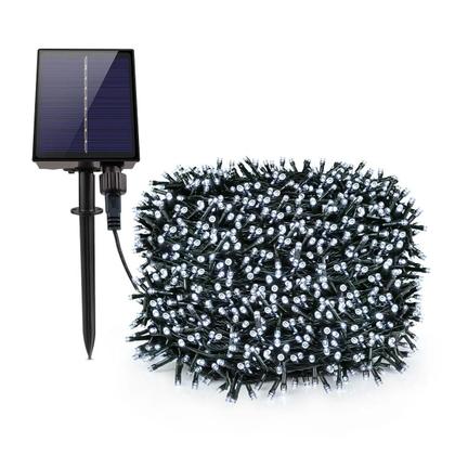 Imagem de Pisca Cordão Externo Solar Natal 500 Lâmpadas LED Branco 50m