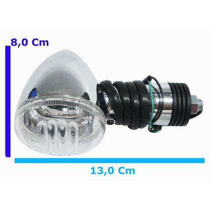 Imagem de Pisca Cromado Intruder 125 250 Chopper Virago Shadow Outras Lente Cristal 4 Peças