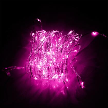 Imagem de Pisca de LED Fio de Fada 20L 2 Metros A Bateria Natal Ano Novo Cores:Rosa