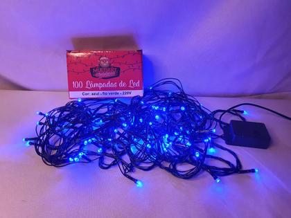 Imagem de Pisca Led 100 Lampadas 9mts 220v Multifuncao Natal Fio Verde