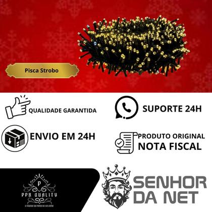 Imagem de Pisca Natal Led Strobo 20 Metros 900 Leds Cordão Prova D'água