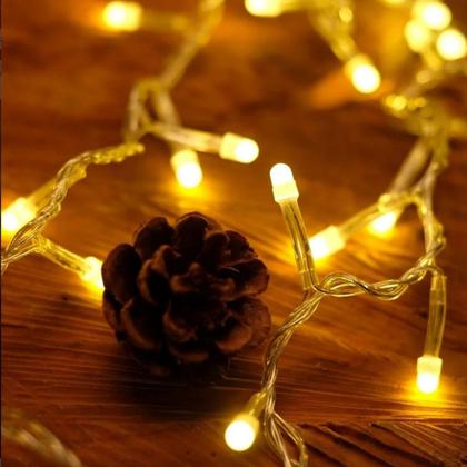 Imagem de Pisca Pisca 100 LEDs Branco Quente 8 Funções 10Mts Decoração