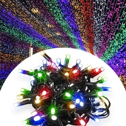 Imagem de Pisca Pisca 100led 8funções Vermelho Decoração Natal Festa Ação de graças familia loja faixada