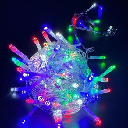 Imagem de Pisca Pisca Cascata 100leds Transparente 2,3m Branco Natal - - Colorido