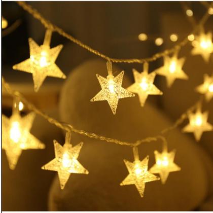 Imagem de Pisca Pisca Cordão Lâmpadas 20 Leds Estrela Enfeite De Natal