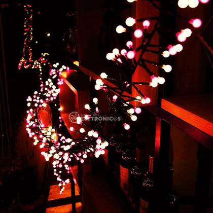 Imagem de Pisca Pisca Cordão Varal Bolinha 100 Led Vermelho Alto Brilho Para festa Natal - 615