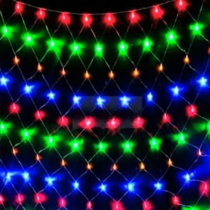 Imagem de Pisca pisca de led rede colorido 1,2m com 120 lampadas natal - fartex