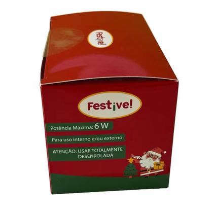 Imagem de Pisca Pisca de Natal 200 Lâmpadas LED Branco Quente Fio Transparente 110v - Festive