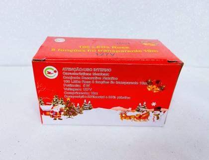 Imagem de Pisca Pisca Natal 100 Leds 10 Metros Fio Transparente Luz Decoração 110V 8 Funções Vários Cores