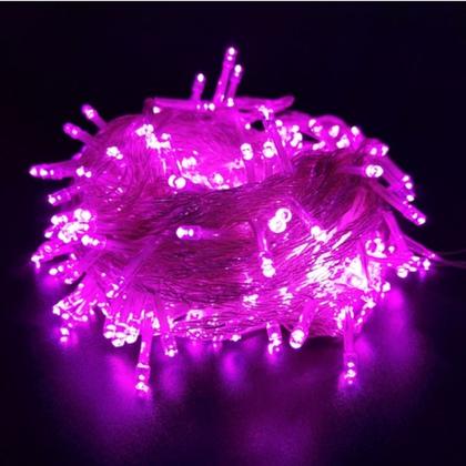 Imagem de Pisca Pisca Natal 100 Leds 10 Metros Fio Transparente Luz Decoração 110V 8 Funções Vários Cores