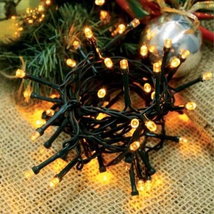 Imagem de Pisca Pisca Natal 100 Leds 10 Metros Fio Verde Luz Decoração de Árvore 110V 8 Funções Vários Cores