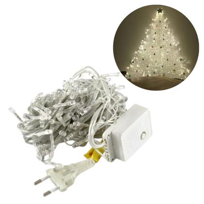 Imagem de Pisca Pisca Natal Led 100 Lâmpadas 8 Funções 220v Branco Frio 8,5m