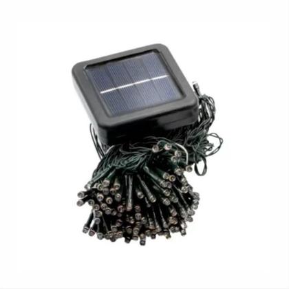 Imagem de Pisca-Pisca Solar Led 12m 100 Leds Luz Ambar 3000K 