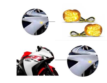 Imagem de Pisca Seta Led Embutido Moto Carenada R6 R1 Xj6 Xj Todas