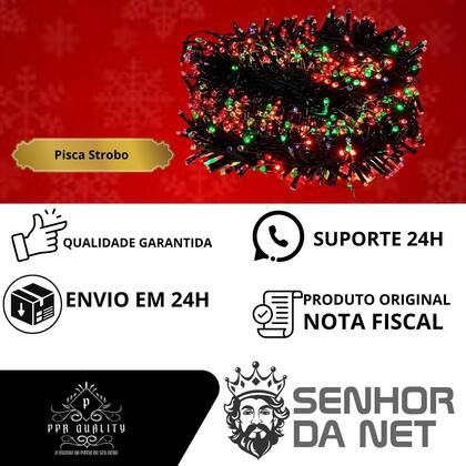 Imagem de Pisca Strobo 40m 1300 Leds Colorido IP44 Externo Bivolt