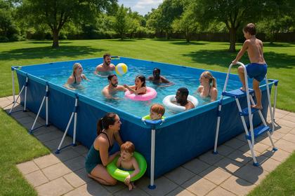 Imagem de Piscina 10.000L Mor Premium Estrutura Reforçada C 2 Válvulas Azul Lisa