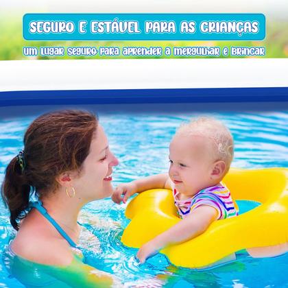 Imagem de Piscina 1100 litros Inflável Circular Infantil Adulto Para a Família PVC Reforçado Redonda 3 Anéis