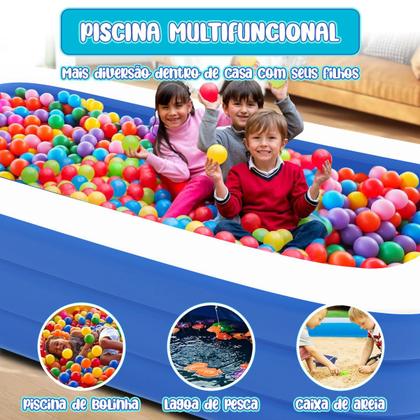 Imagem de Piscina 1100 litros Inflável Circular Infantil Adulto Para a Família PVC Reforçado Redonda 3 Anéis