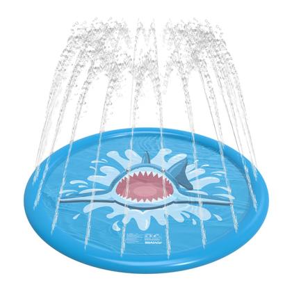 Imagem de Piscina Circular Esteira Infantil Em PVC Resistente Redonda 170cm Com Chafariz Jato D'Água Para Criança Pets