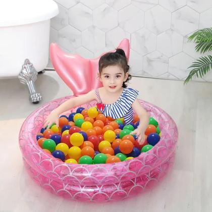 Imagem de Piscina Com Bolinha Infantil Inflável Sereia Criança 85L