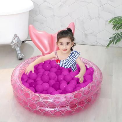 Imagem de Piscina Com Bolinha Infantil Inflável Sereia Criança 85L