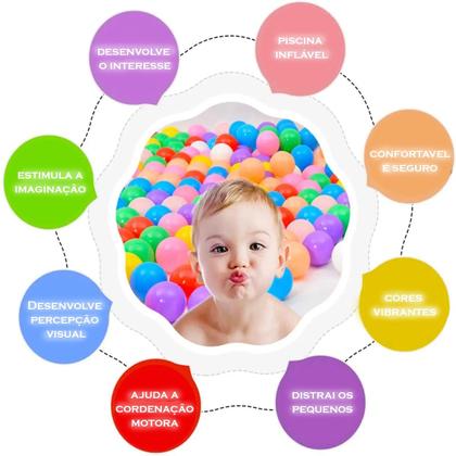 Imagem de Piscina Com Bolinhas Infantil Donuts Gigante Inflável 220L 100 Unidades 